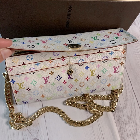 ๐๐๐ค๐Luis Vuitton monogram multicolor Portefeuille Sarah wallet cros bodybag - Picture 1 of 9